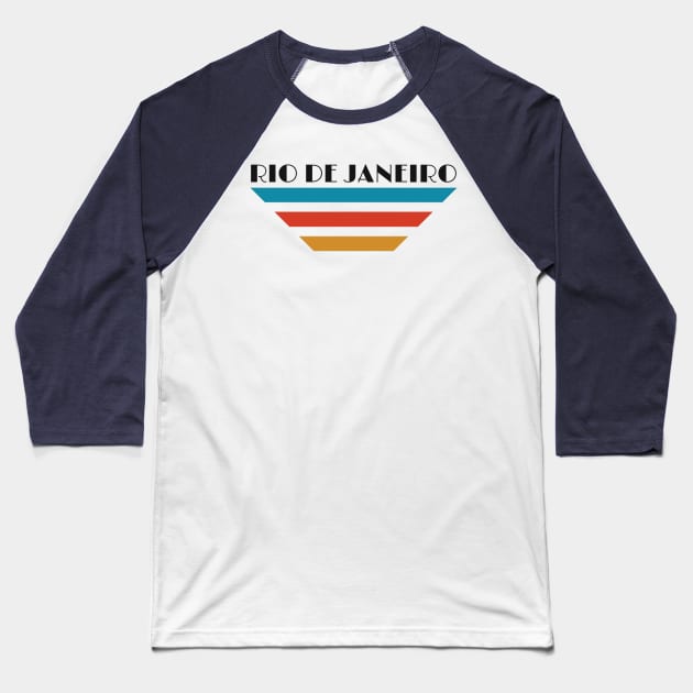 Rio de Janeiro, retro artwork Baseball T-Shirt by Prismatic